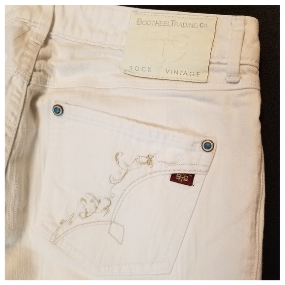 Bootheel Trading Co White Jeans Embroidered sz 10 - Picture 7 of 11